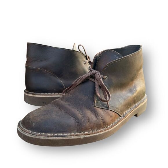 Clarks Bushacre Leather Lace Up Casual Chukka Boots Mens Size 12 Brown 15522 - Picture 10 of 14